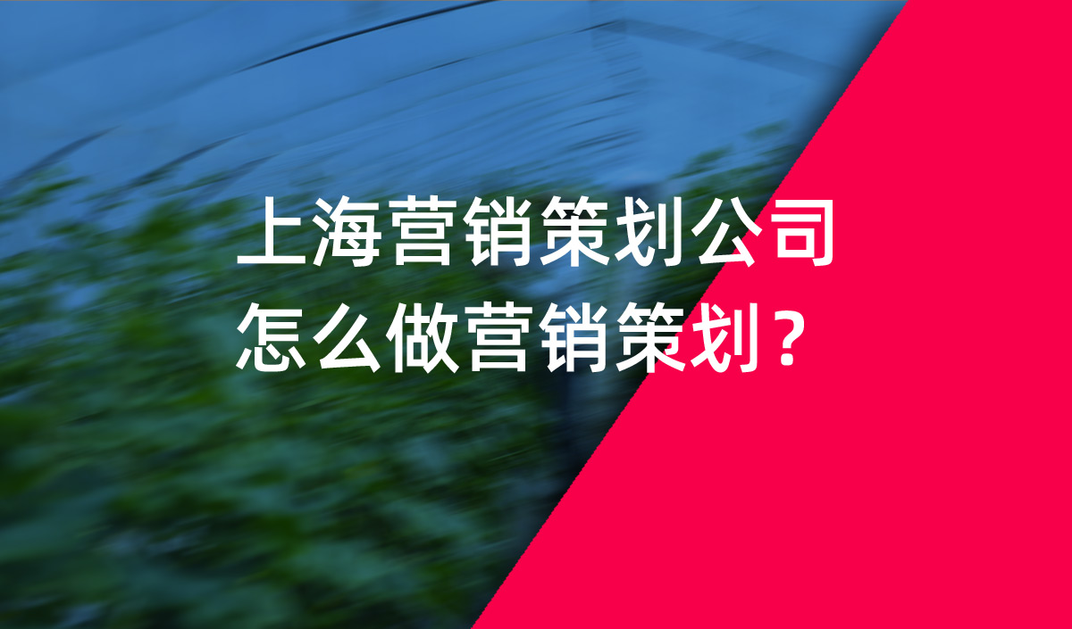上海營(yíng)銷策劃公司怎么做營(yíng)銷策劃？